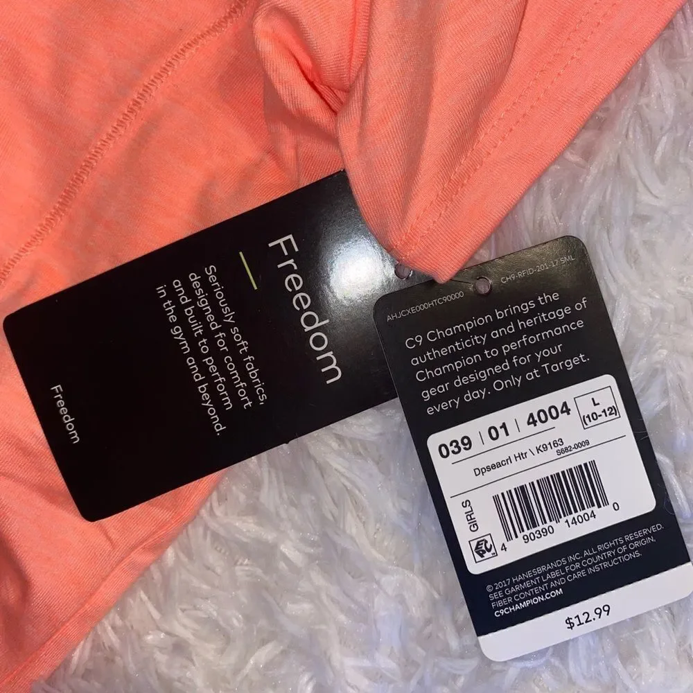 *NWT* Champion Girls L(10-12) Heathered Neon Orange Sport Shirt